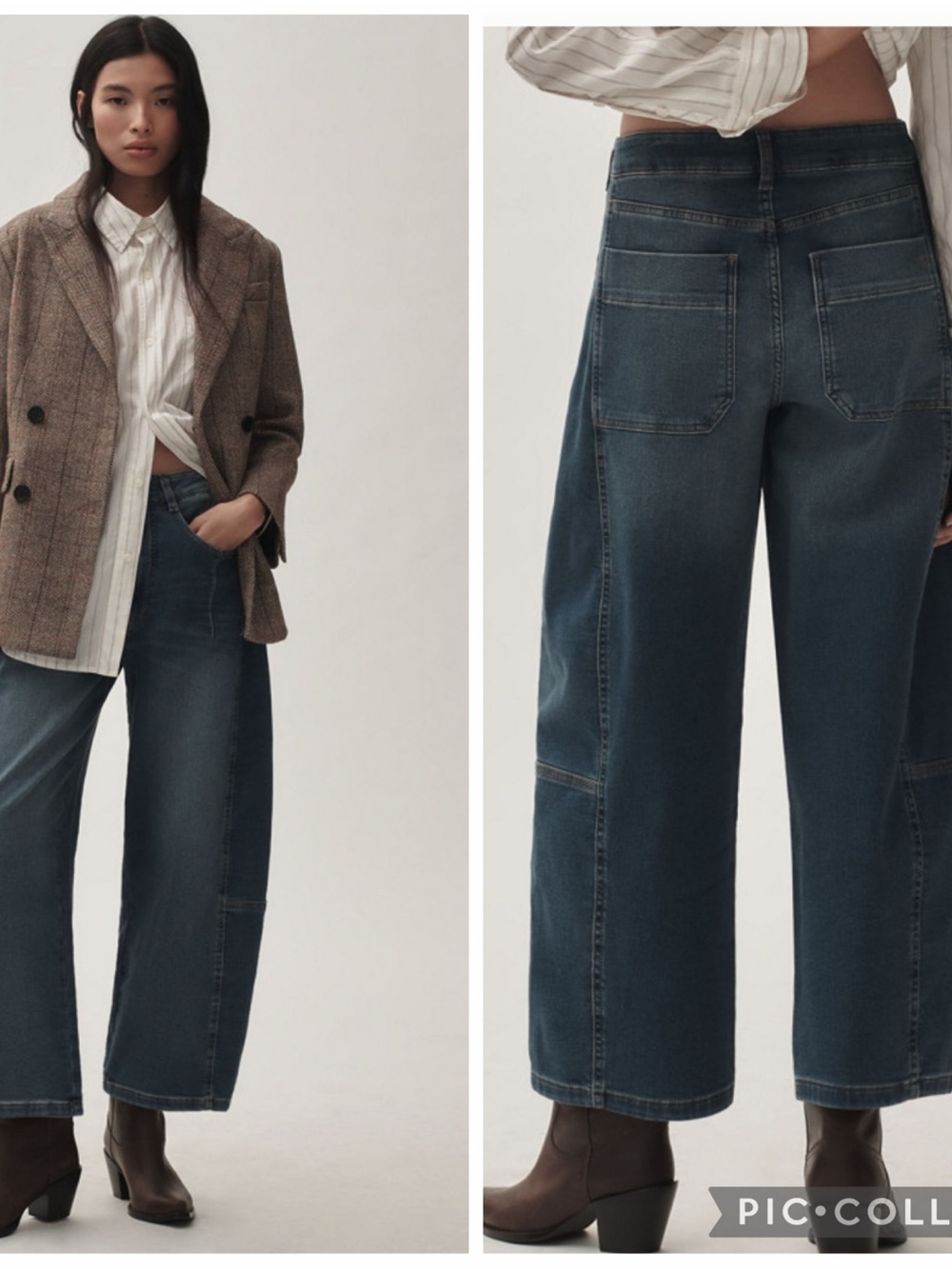 The Kenna Mid-Rise Heritage Barrel Jeans by Pilcro: Denim-Knit Edition Size 16 - Picture 2 of 11